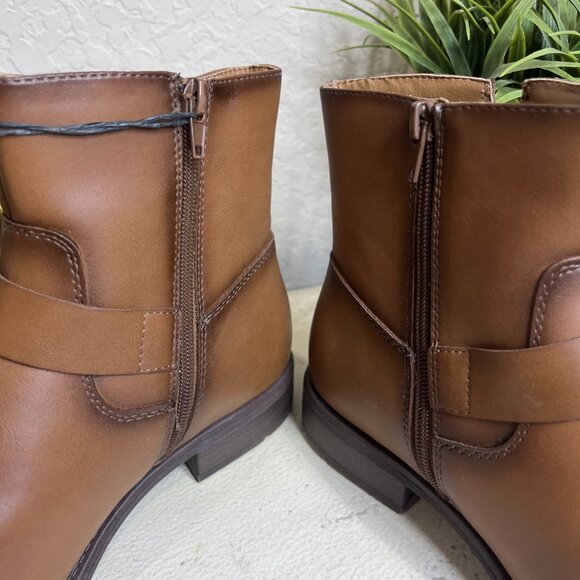 Womens Frye & Company Cormac Tawney Brown Moto Booties - Picture 7 of 12